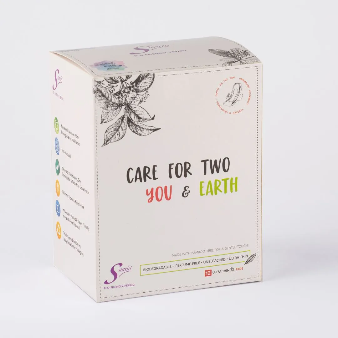 COMBOs Bamboo Fiber Biodegradable Sanitary Pads - 12 Pads