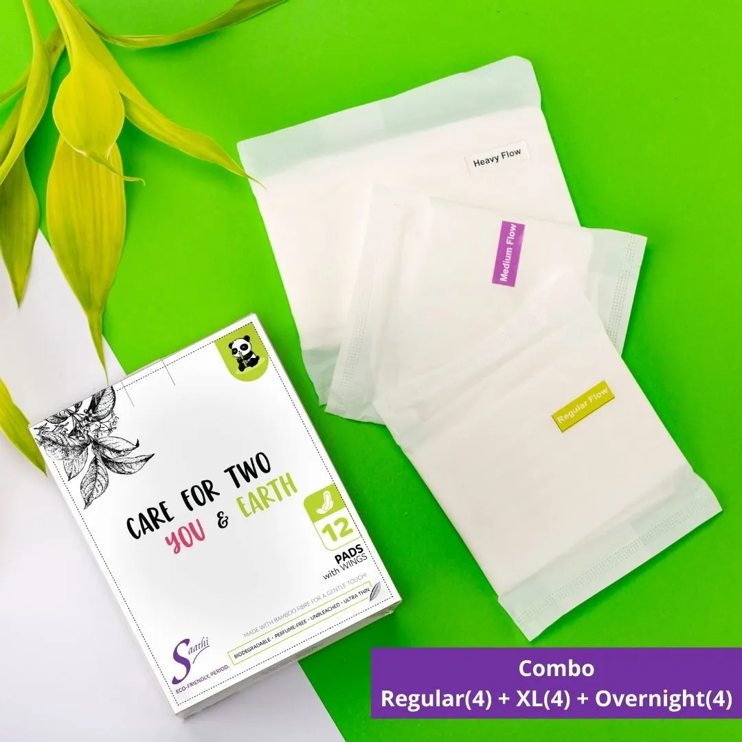 COMBOs Bamboo Fiber Biodegradable Sanitary Pads - 12 Pads