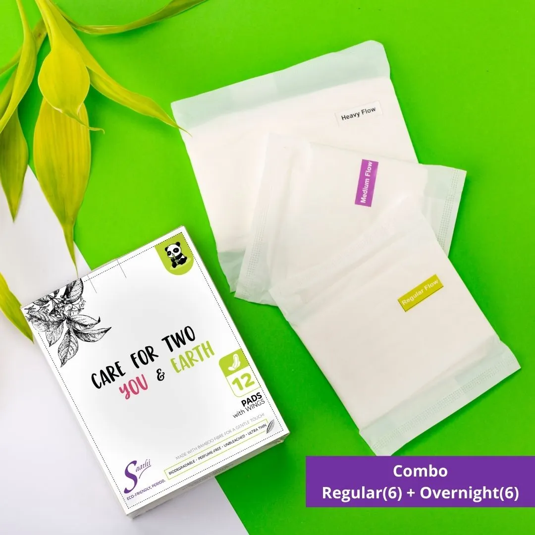 COMBOs Bamboo Fiber Biodegradable Sanitary Pads - 12 Pads