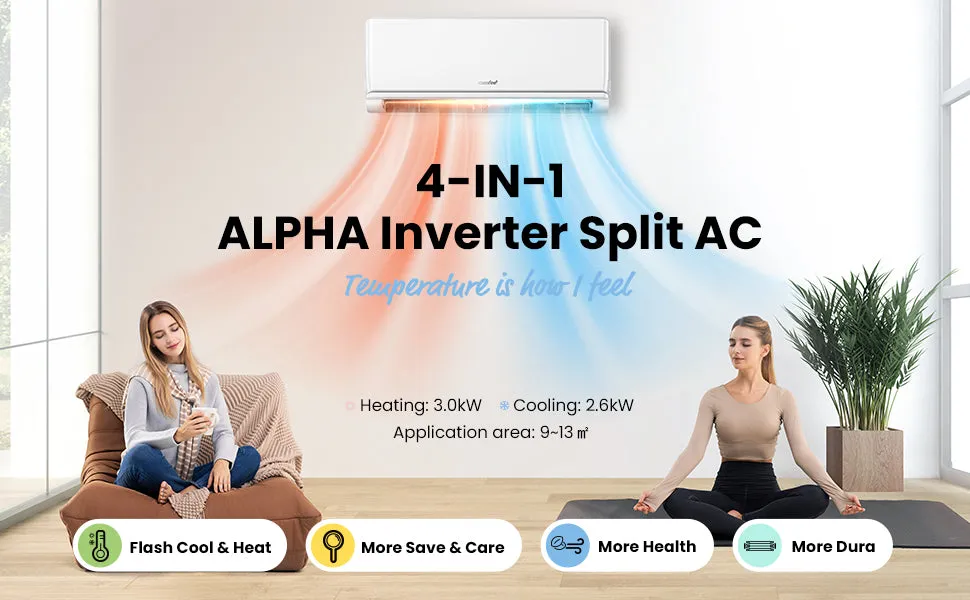 Comfee Air Conditioner Heating /Cooling Installation Fee Included Alpha Inverter Split AC 24H Timer 4-IN-1