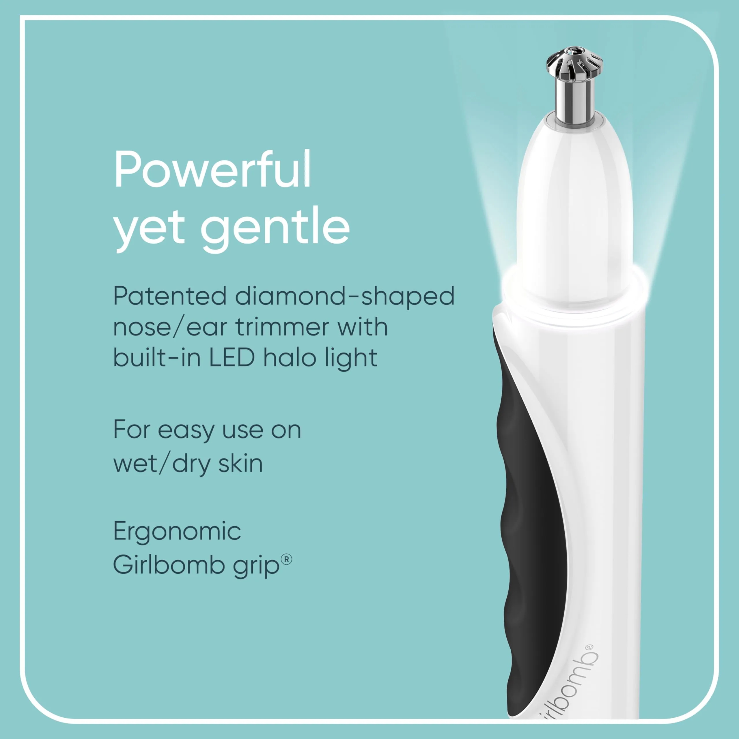 Conair GIRLBOMB Nose Hair Trimmer for Women, Face Hair Removal for Women, Battery Operated, Packaging May Vary