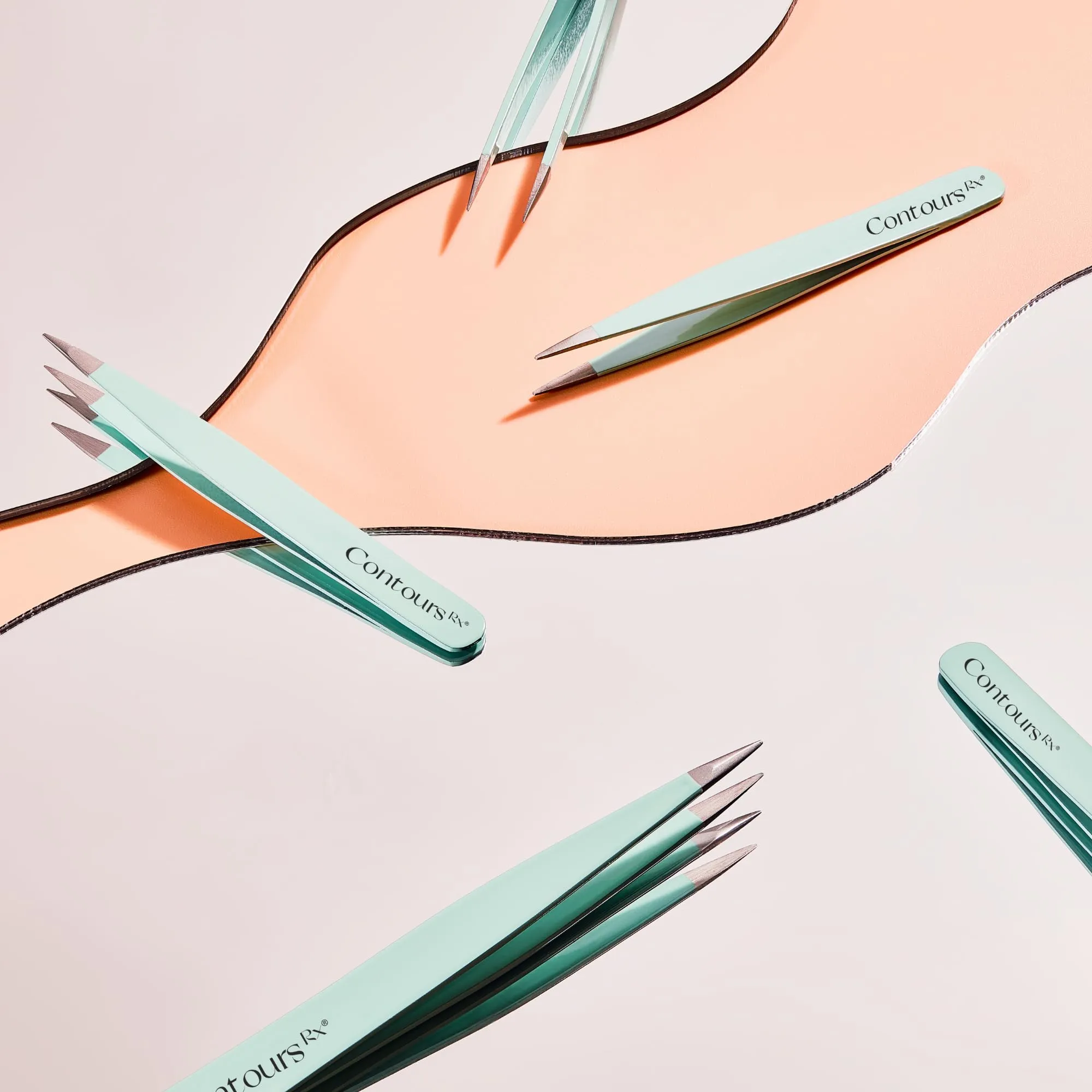 Contours Rx Precision Tweezers - 3in & 4in Stainless Steel Needle Nose Tweezers for Eyebrows, Facial Hair & Placing Lashes -For Precise Placement of Lids by Design Correcting Strips (Combo Pack of 2)