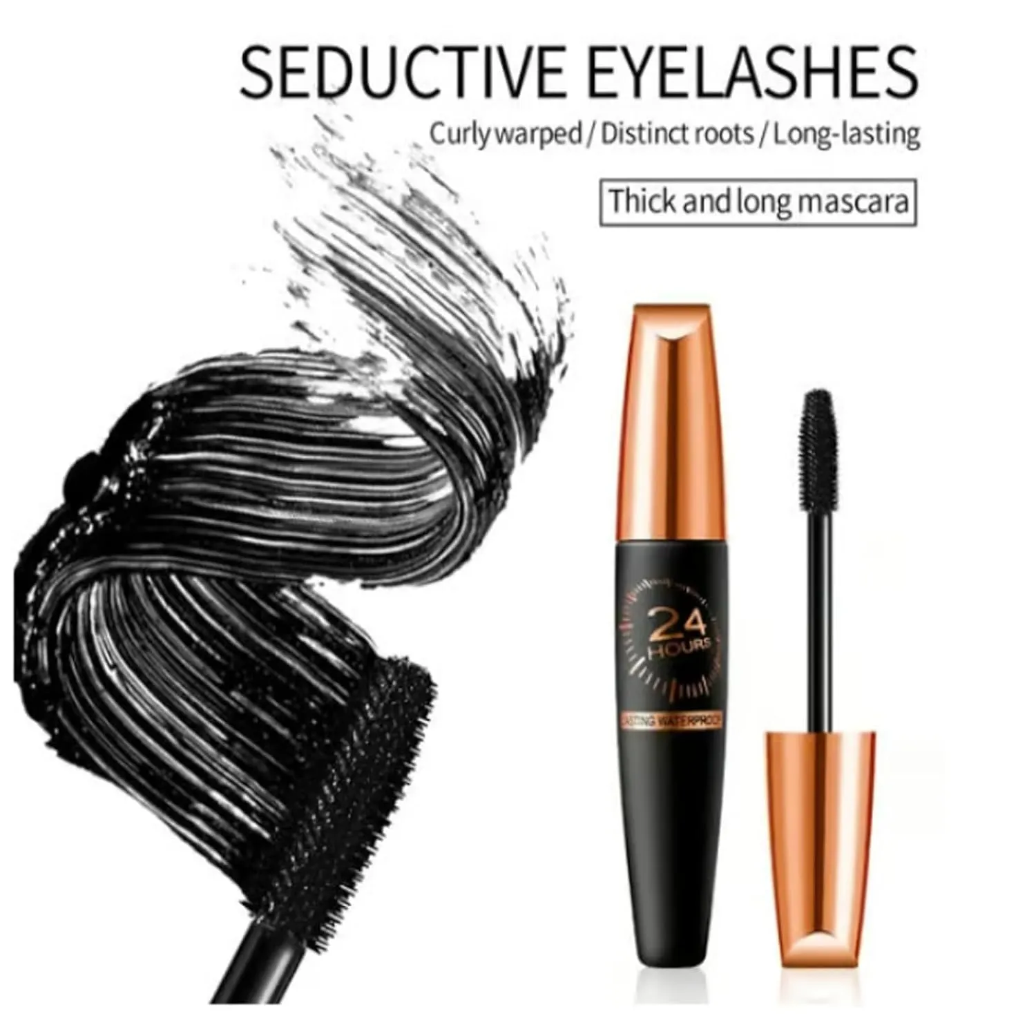 Cordialk Waterproof Silk Fibre Thick Lengthening Mascara, 4d Silk Fiber Lash Mascaras, Lengthening and Thick Mascara, Waterproof for Women (2pcs)