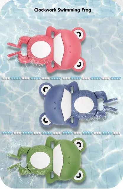 COSMOBABY Bath Toys, Cute Swimming Bath Toys for Toddlers 1-3, Floating Wind Up Toys for 1-5 Year Old Boy Girl, New Born Baby Bathtub Water Toys, Preschool Toddler Pool Toys frog Proudly MADE IN INDIA