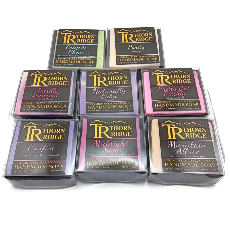 Country Bouquet Collection: 8 Handmade Soap Bars - 5 Ounces Each (Pack of 8)