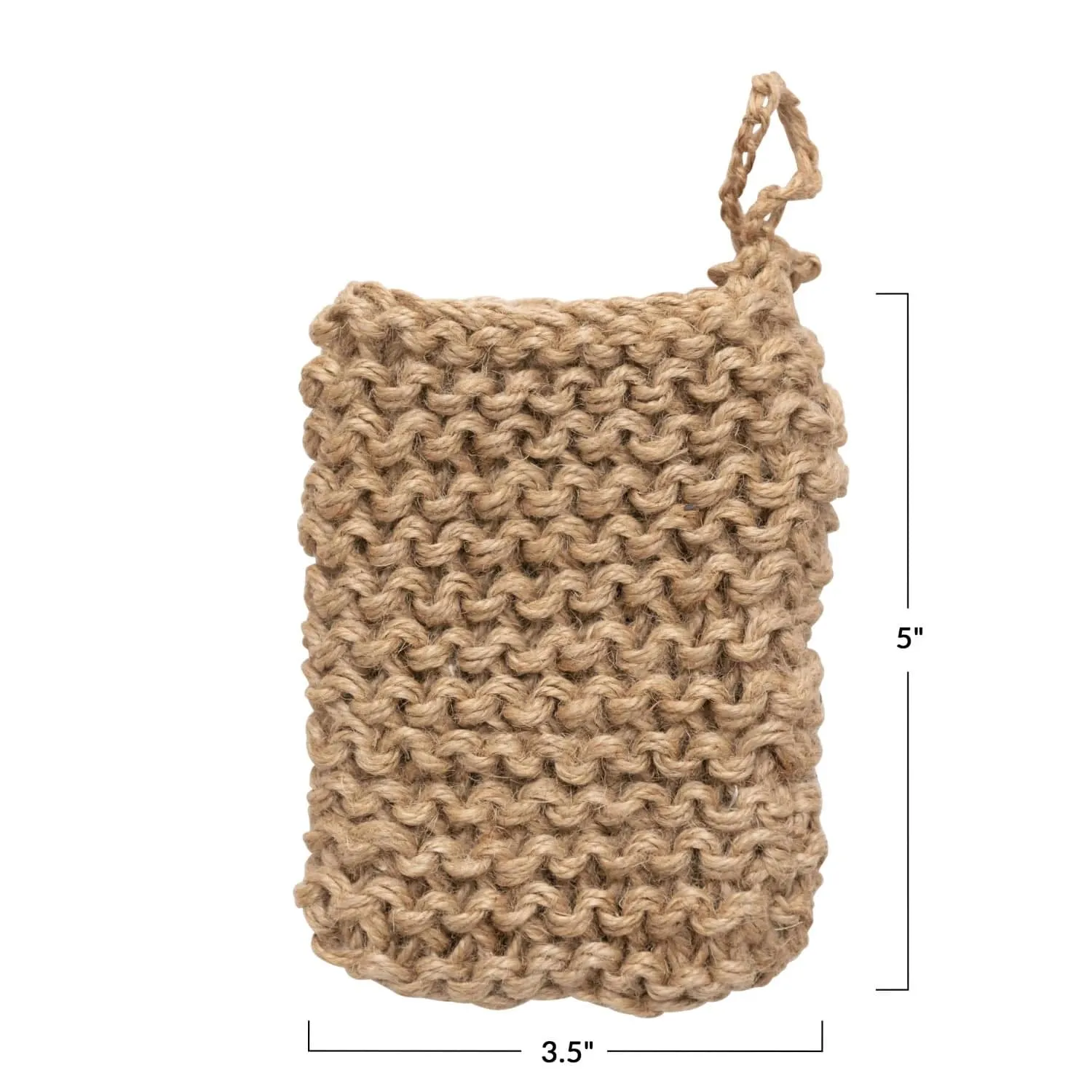 Creative Co-op Jute Crocheted Body Scrubber Soap Holder