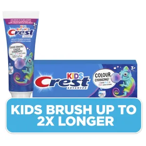 Crest Kid's Advanced Colour Changing Toothpaste, Bubblegum Flavour, Anticavity Fluoride Toothpaste for Children, 85 mL