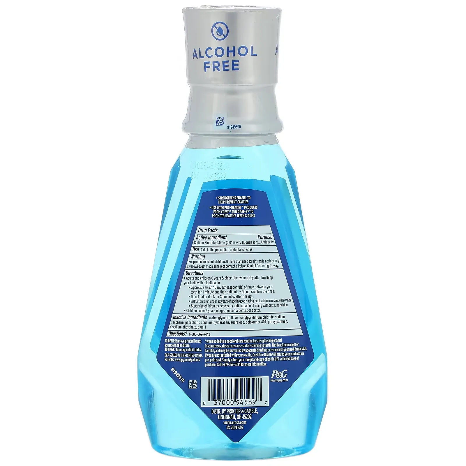 Crest, Pro Health Advanced, All Purpose Mouthwash, Fluoride alcohol-free, 500 ml (16.9 fl oz)