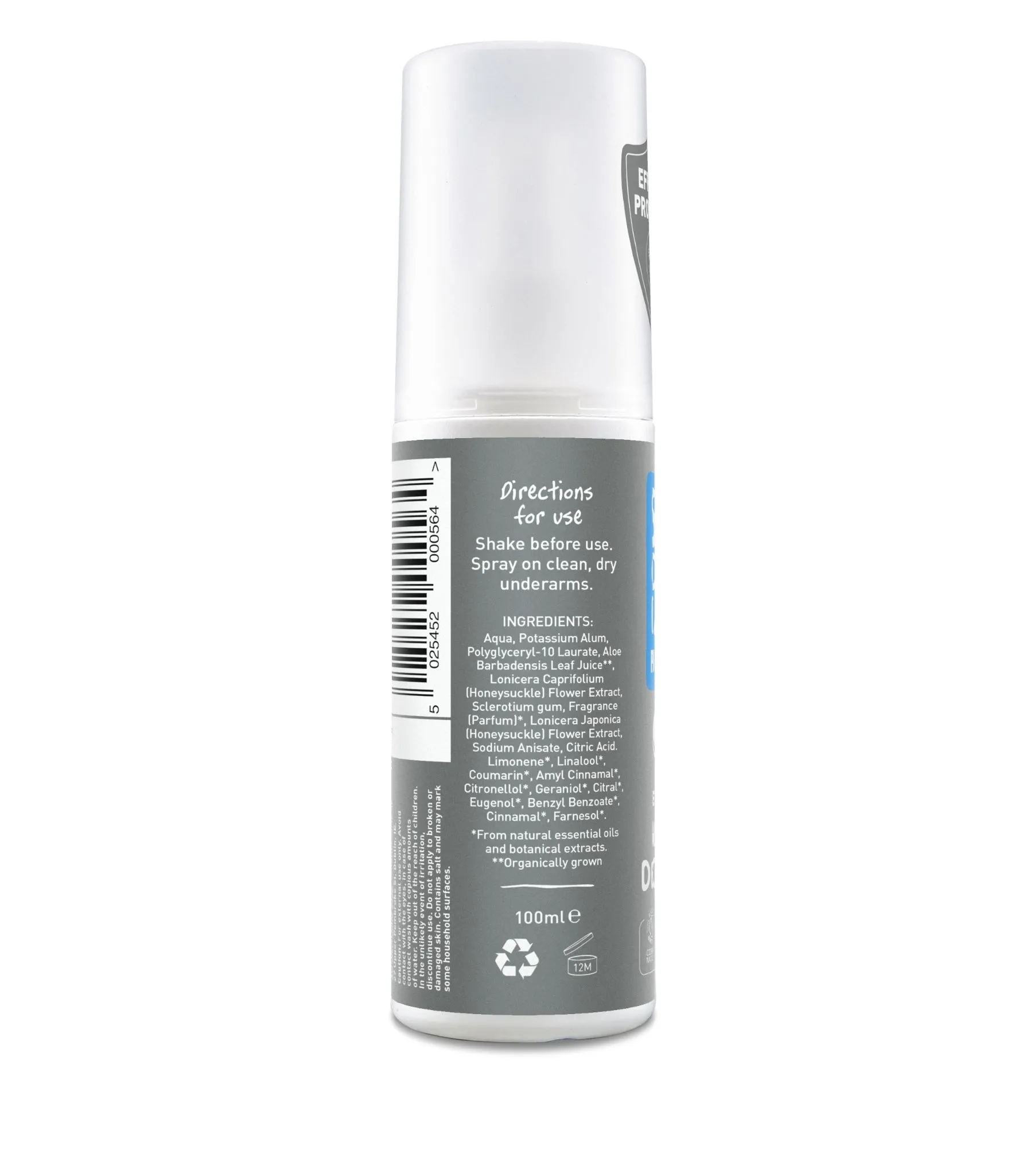 Crystal salt deodorant for men, Spray, 100 ml