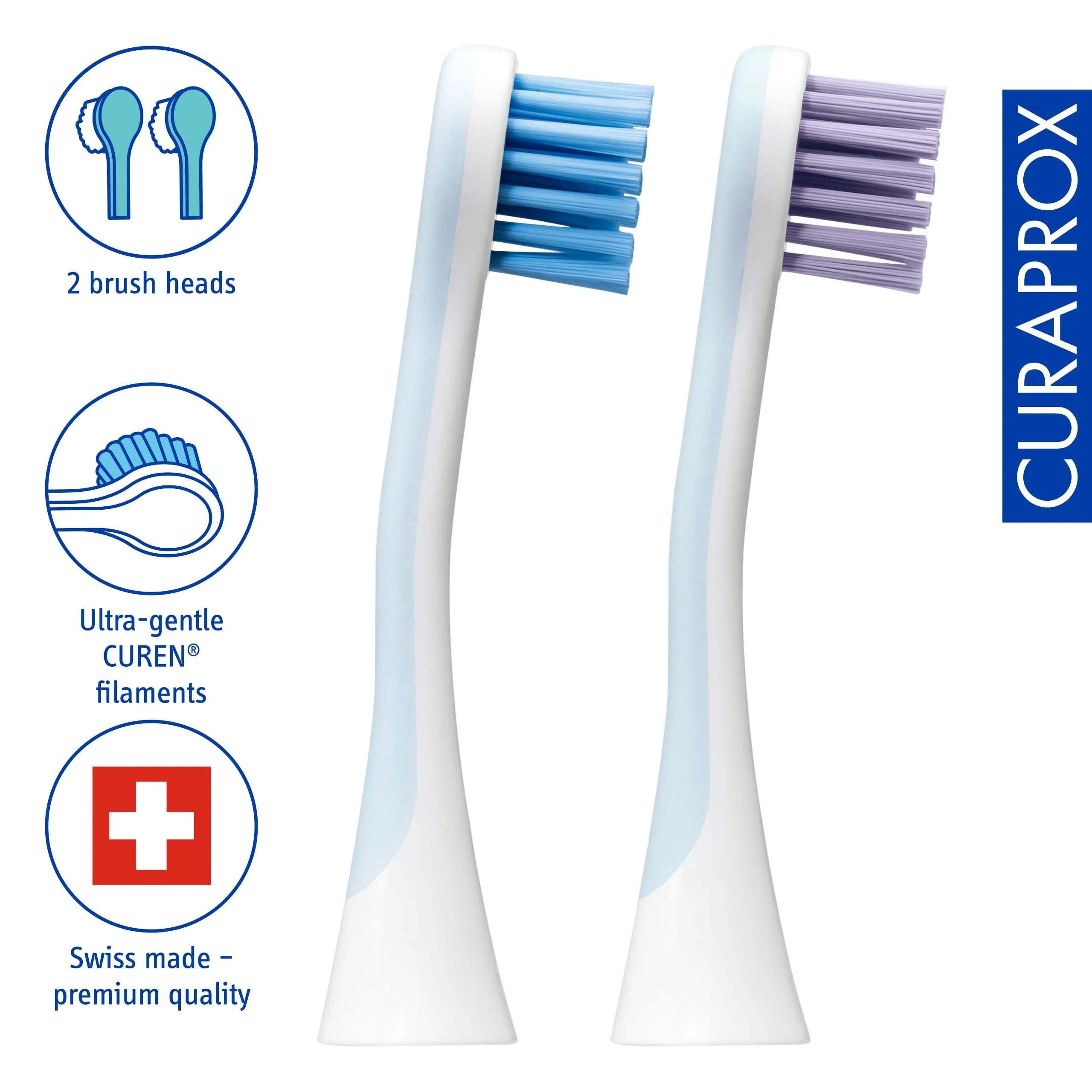 Curaprox Hydrosonic Power Duo Electric Toothbrush Replacement Heads (2 Pack)