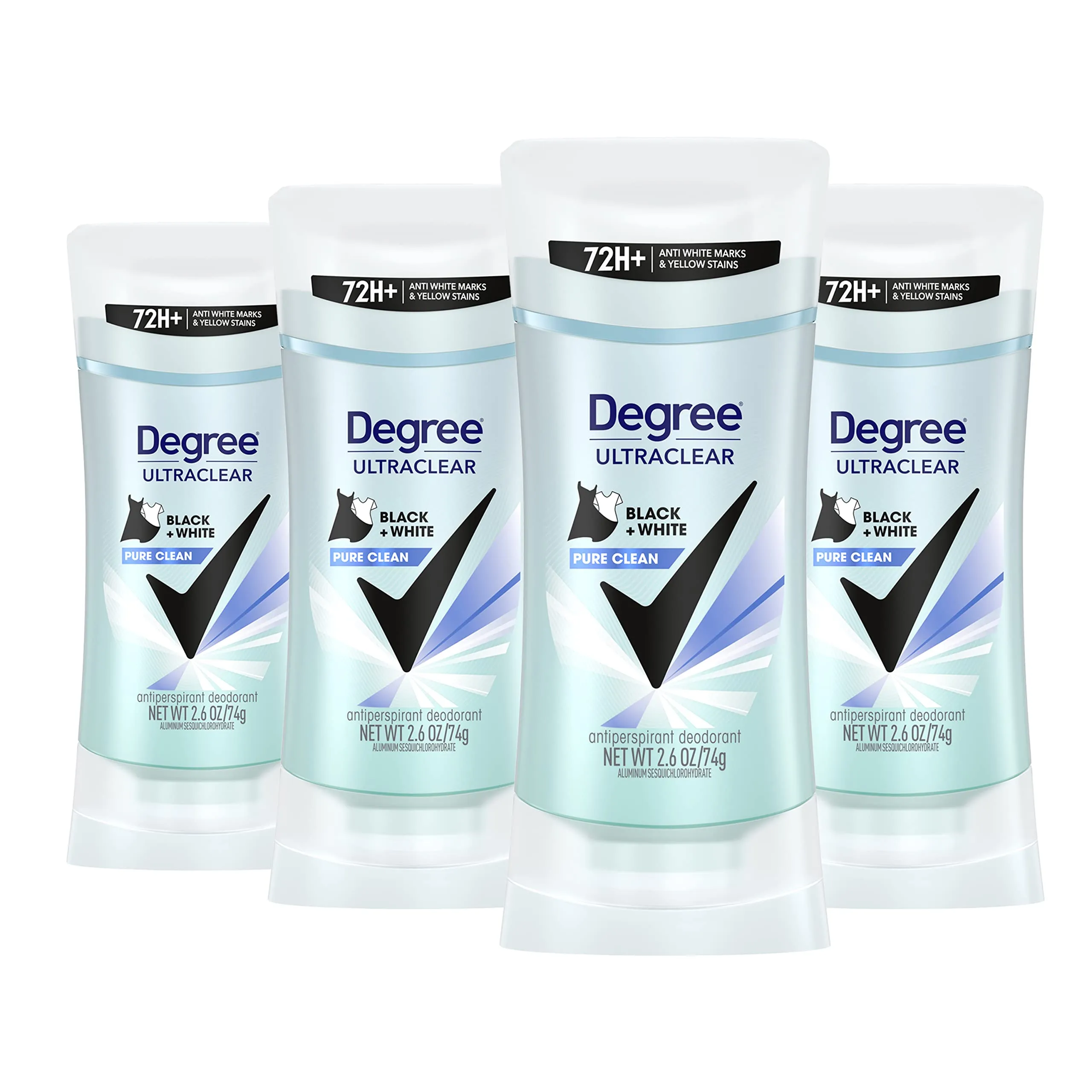 Degree Antiperspirant for Women Protects from Deodorant Stains & Advanced MotionSense Antiperspirant Deodorant 4 Count 72-Hour