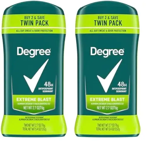 Degree Men Original Protection Antiperspirant Deodorant 48-Hour Sweat & Odor Protection Extreme Blast Antiperspirant For Men 2.7 oz, Twin Pack (Pack of 2) 8.1 Ounce (Pack of 4)