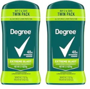 Degree Men Original Protection Antiperspirant Deodorant 48-Hour Sweat & Odor Protection Extreme Blast Antiperspirant For Men 2.7 oz, Twin Pack (Pack of 2) 8.1 Ounce (Pack of 4)