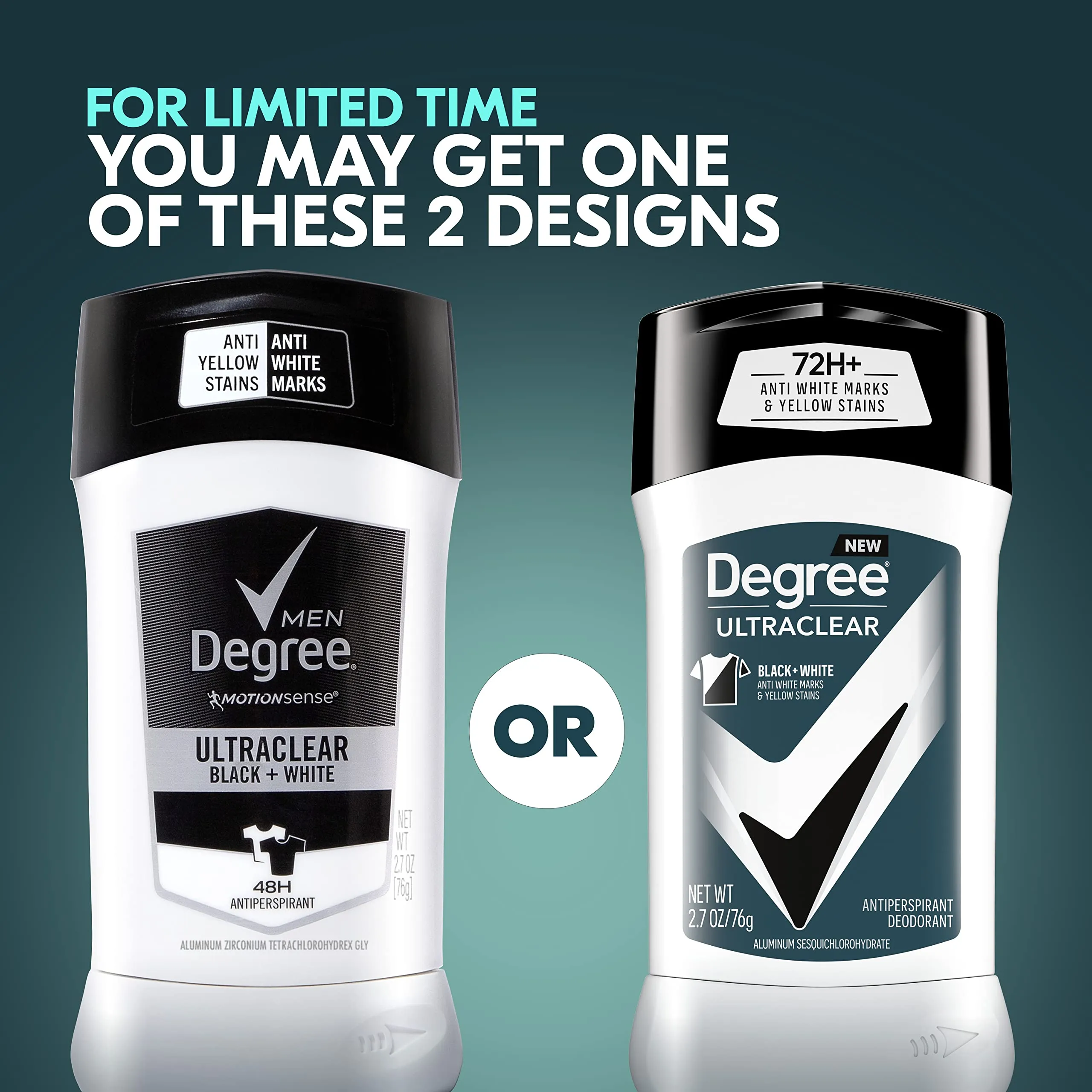 Degree Men UltraClear Antiperspirant Deodorant Black   White 4 count 72-Hour Sweat & Men Antiperspirant Deodorant Adventure 4 Count For Freshness and Odor Protection