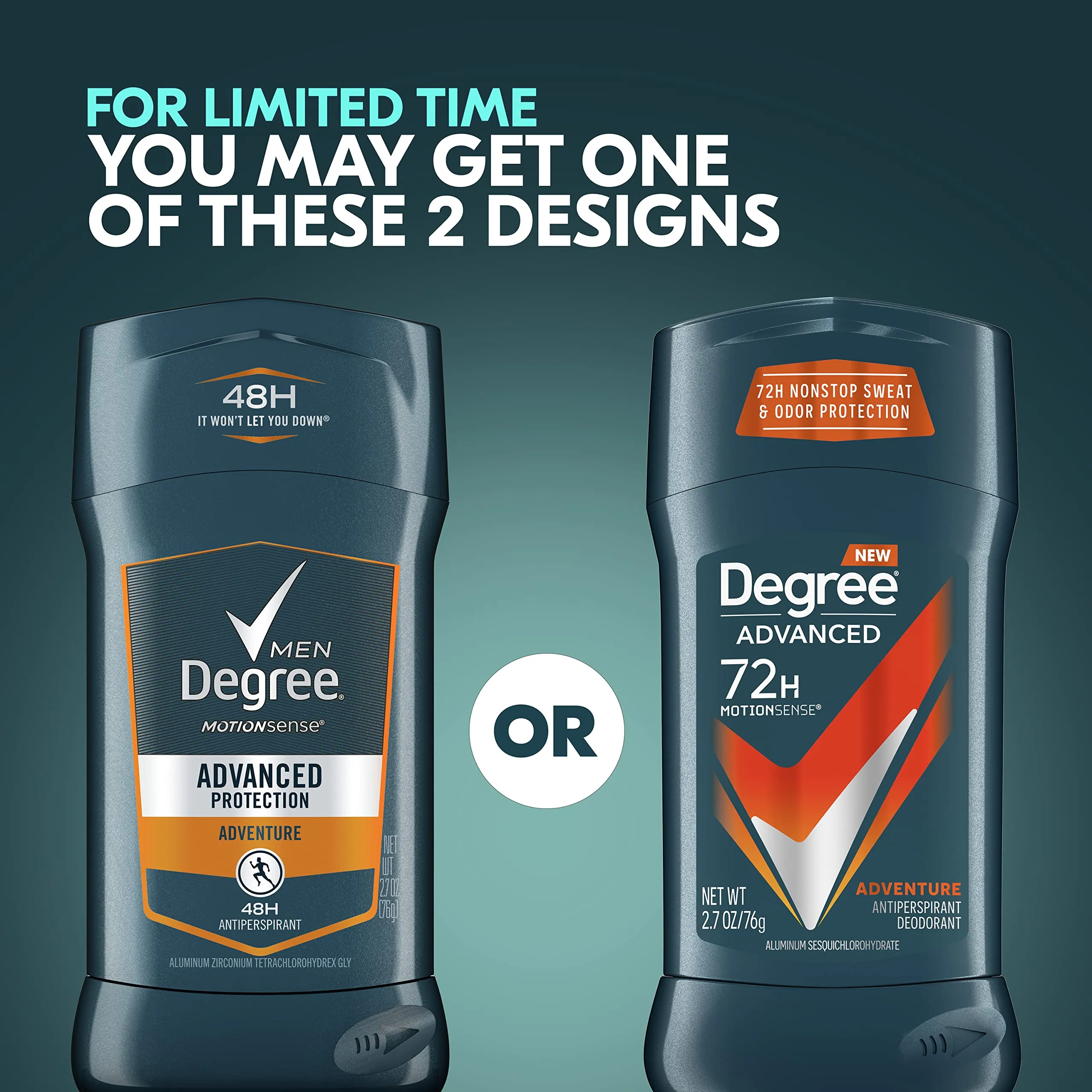 Degree Men UltraClear Antiperspirant Deodorant Black   White 4 count 72-Hour Sweat & Men Antiperspirant Deodorant Adventure 4 Count For Freshness and Odor Protection