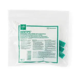 DenTips Treated Oral Swabs, Green (pack of 10)