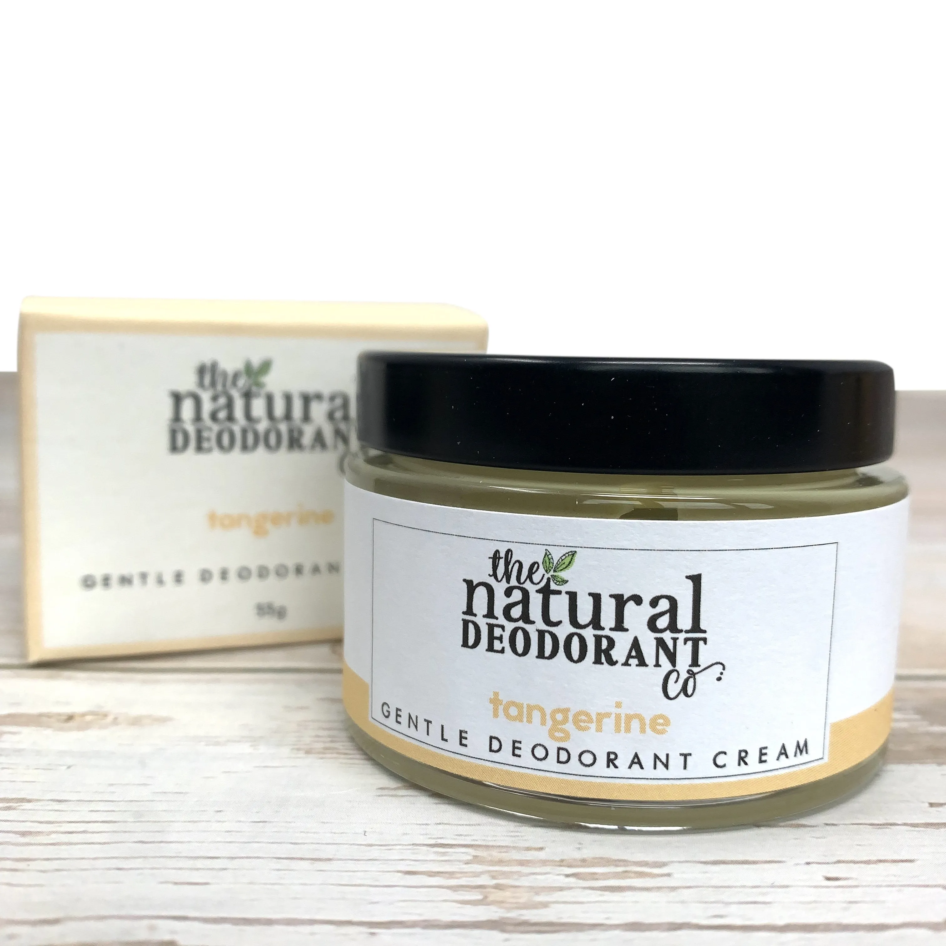 Deodorant Cream for Sensitive Skin, Vegan Plastic Free Deodorant, Tangerine, 55G