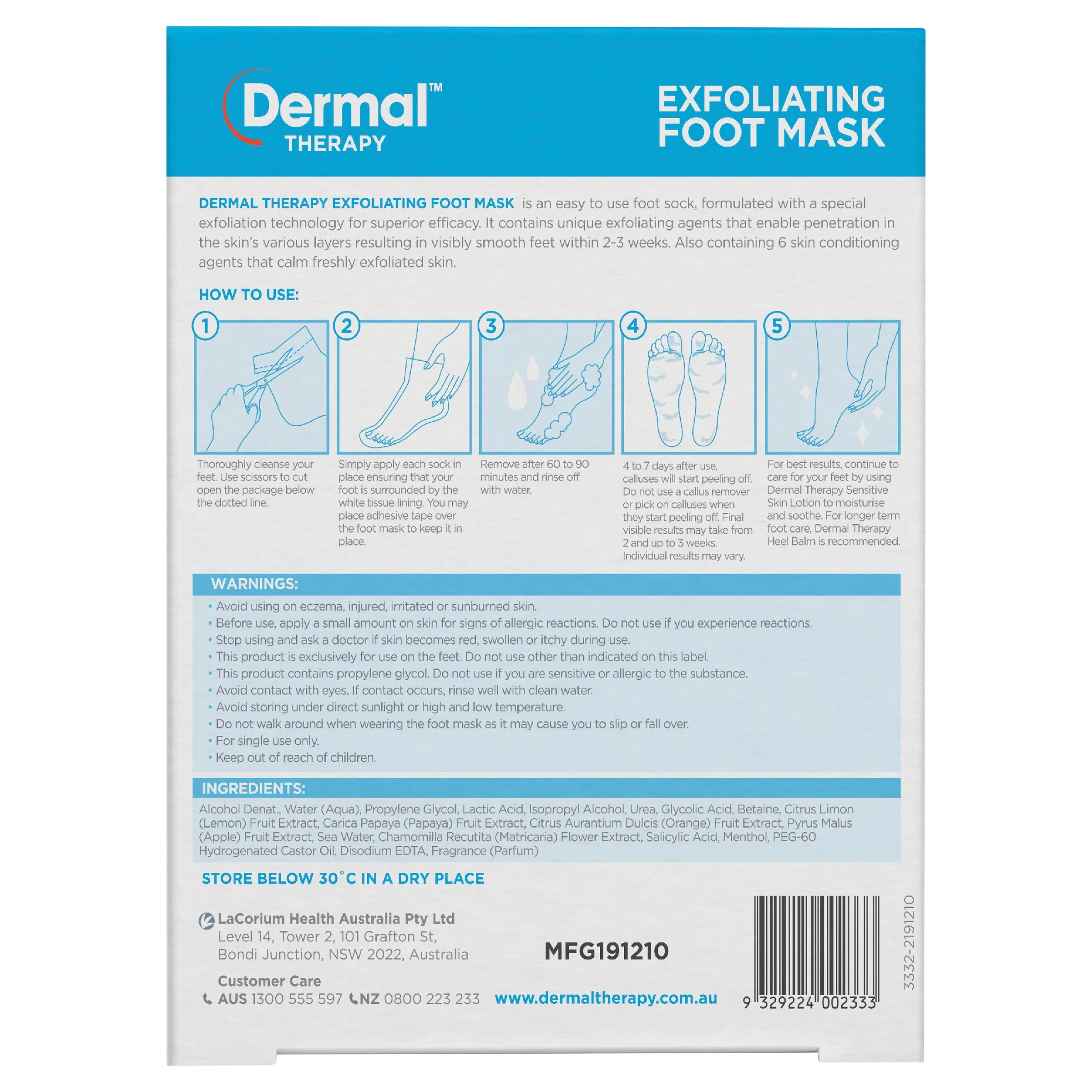 Dermal Therapy Exfoliating Foot Mask