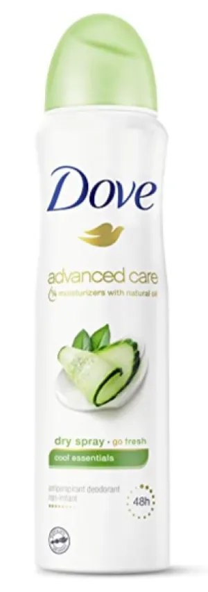 Dove Advanced Care Dry Spray Go Fresh Antiperspirant Cool Essentials 3.8 oz