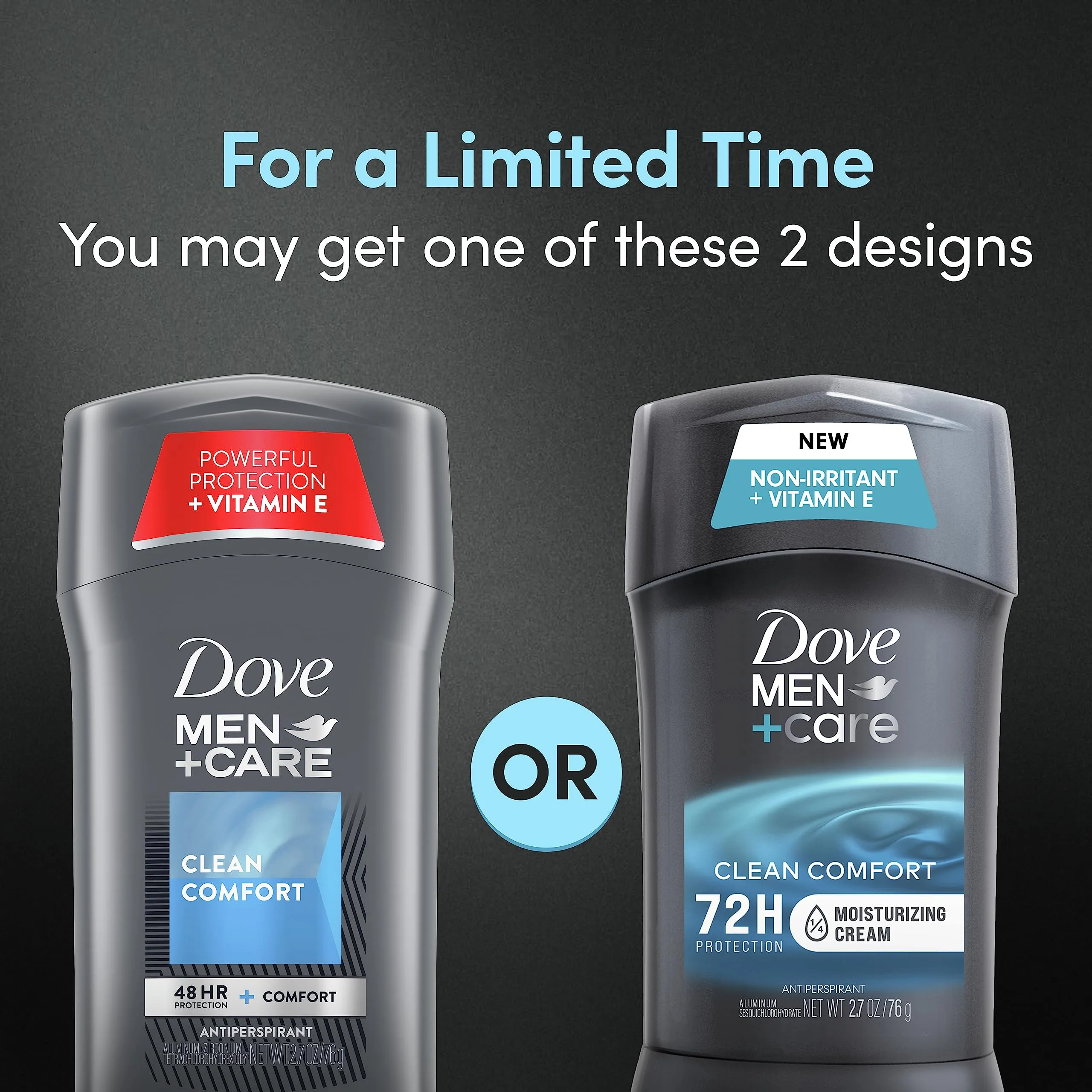 Dove Men Care Antiperspirant Deodorant Stick Clean Comfort 4 Count 72-Hour Sweat & Odor Protection Antiperspirant for Men With 1/4 Moisturizing Cream 2.7 oz