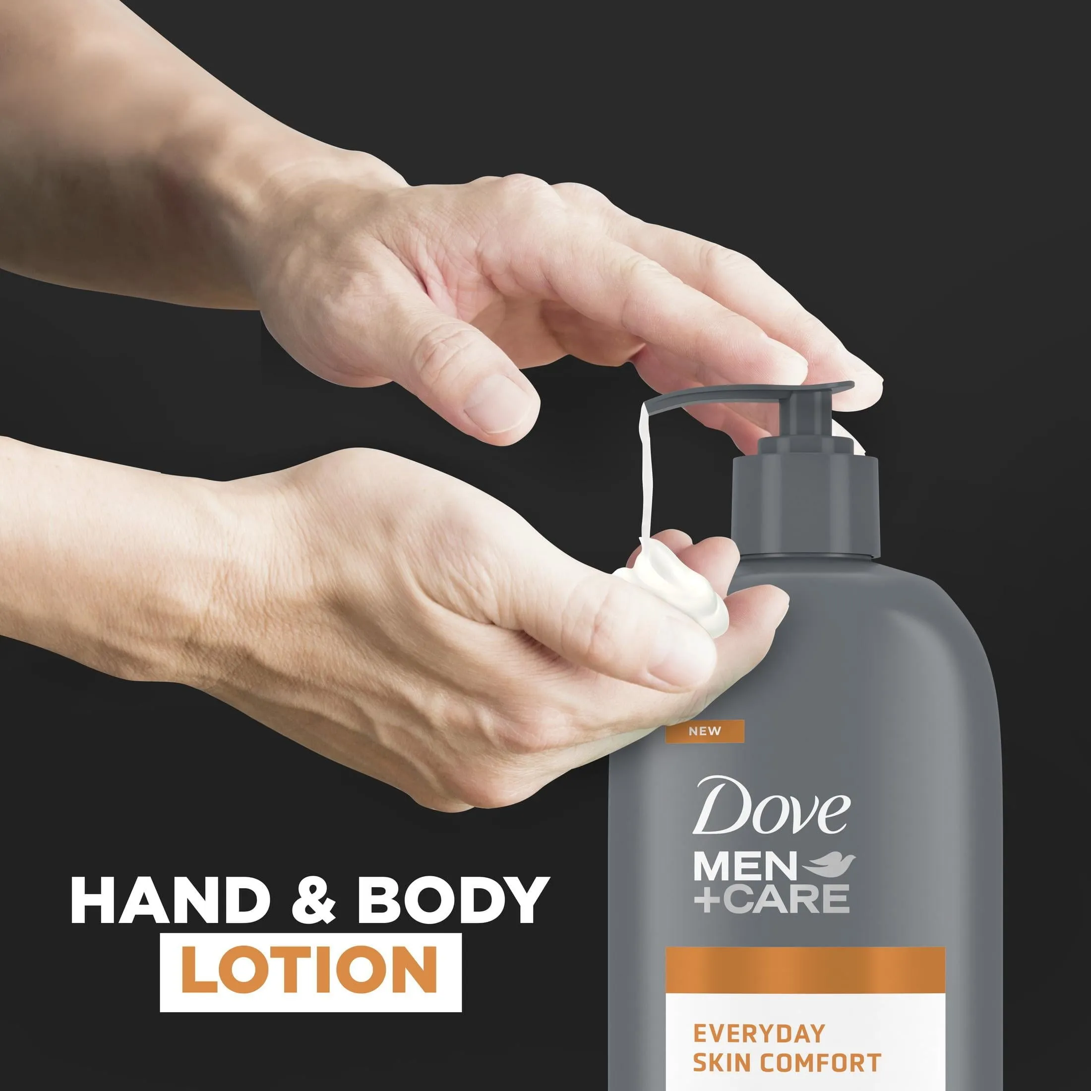 Dove Men Care Everyday Skin Comfort Non Greasy Hand and Body Lotion for Dry Skin, Light, 13.5 fl oz