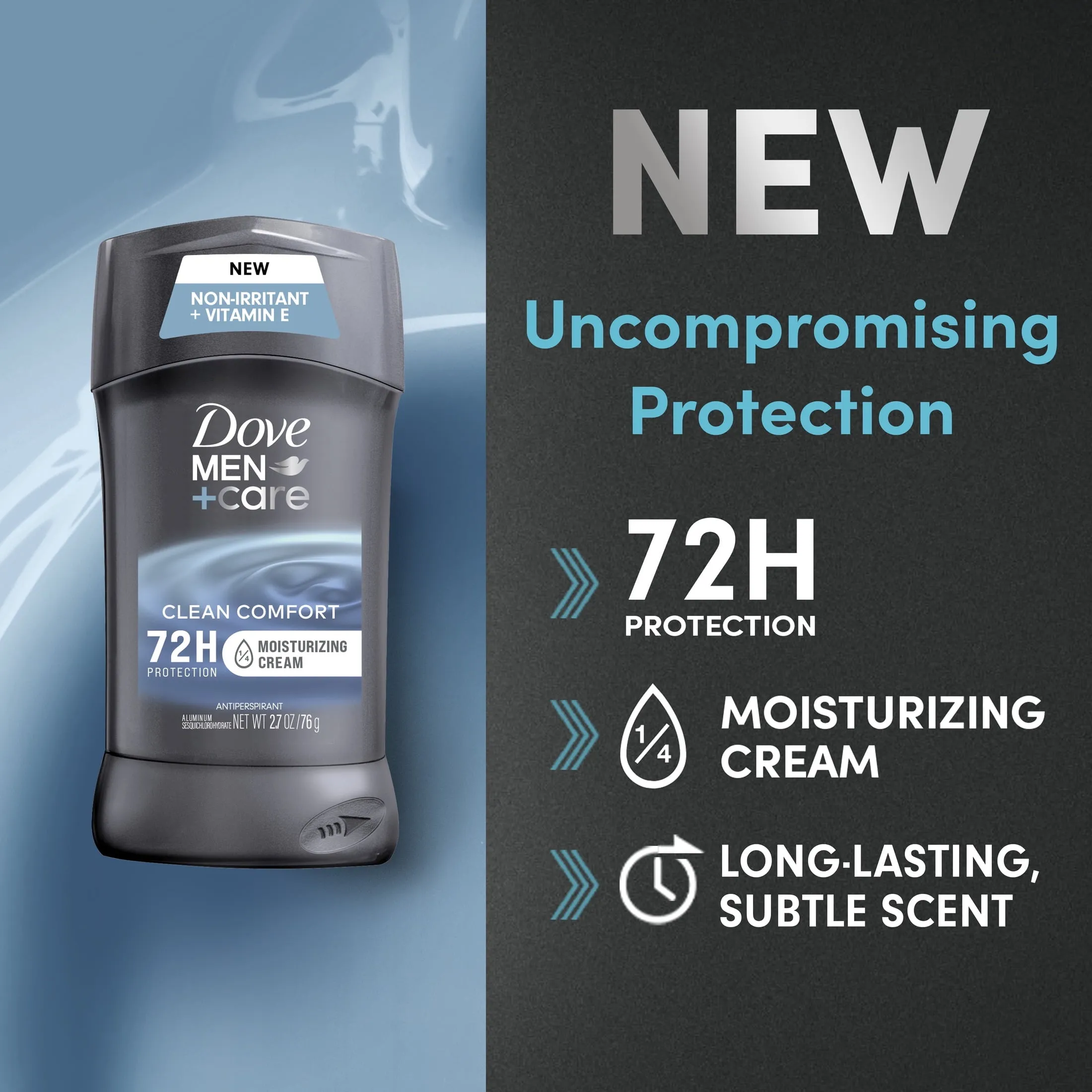 Dove Men Care Long Lasting Antiperspirant Deodorant Stick, Clean Comfort, 2.7 oz