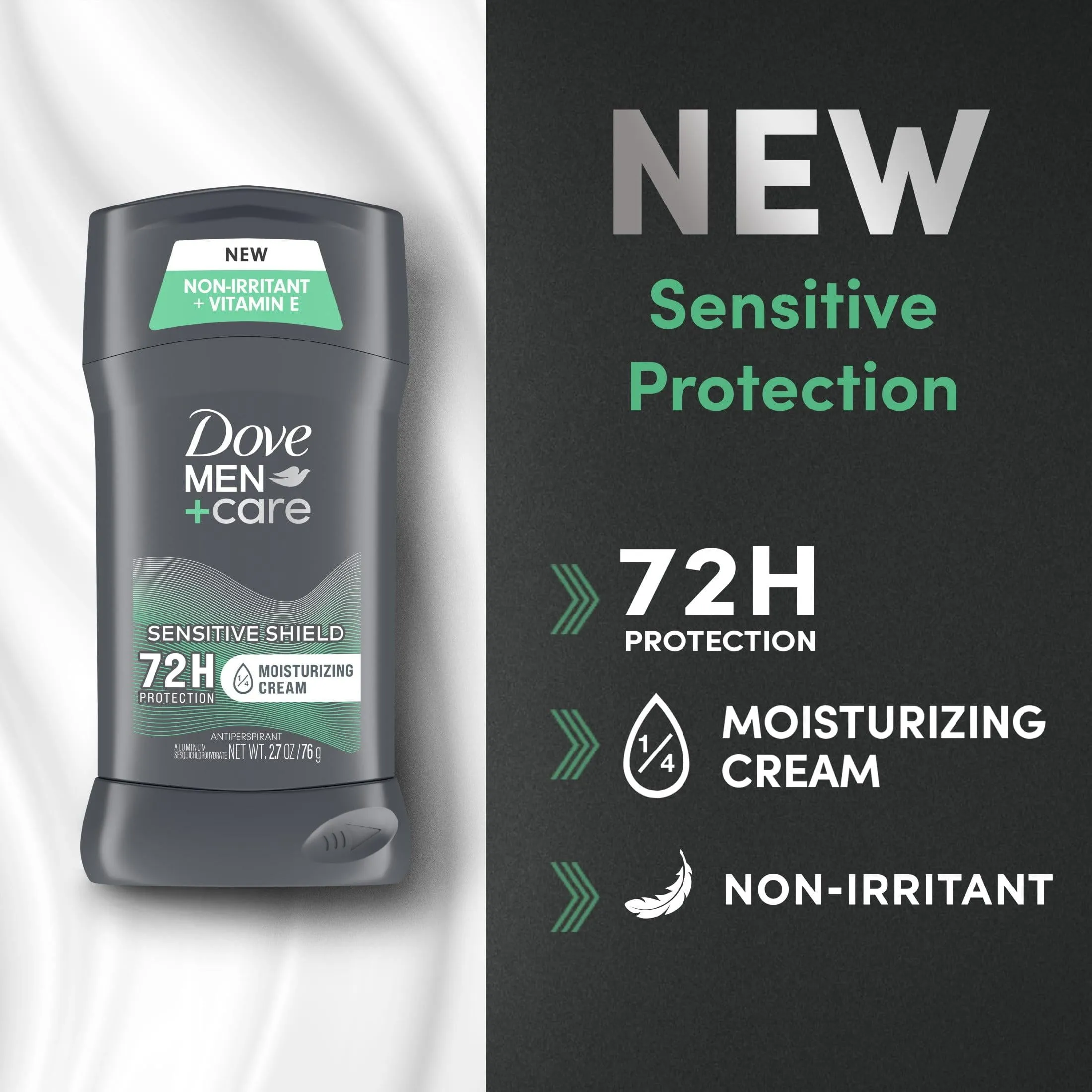 Dove Men Care Sensitive Shield Long Lasting Antiperspirant Deodorant Stick, Woody, 2.7 oz
