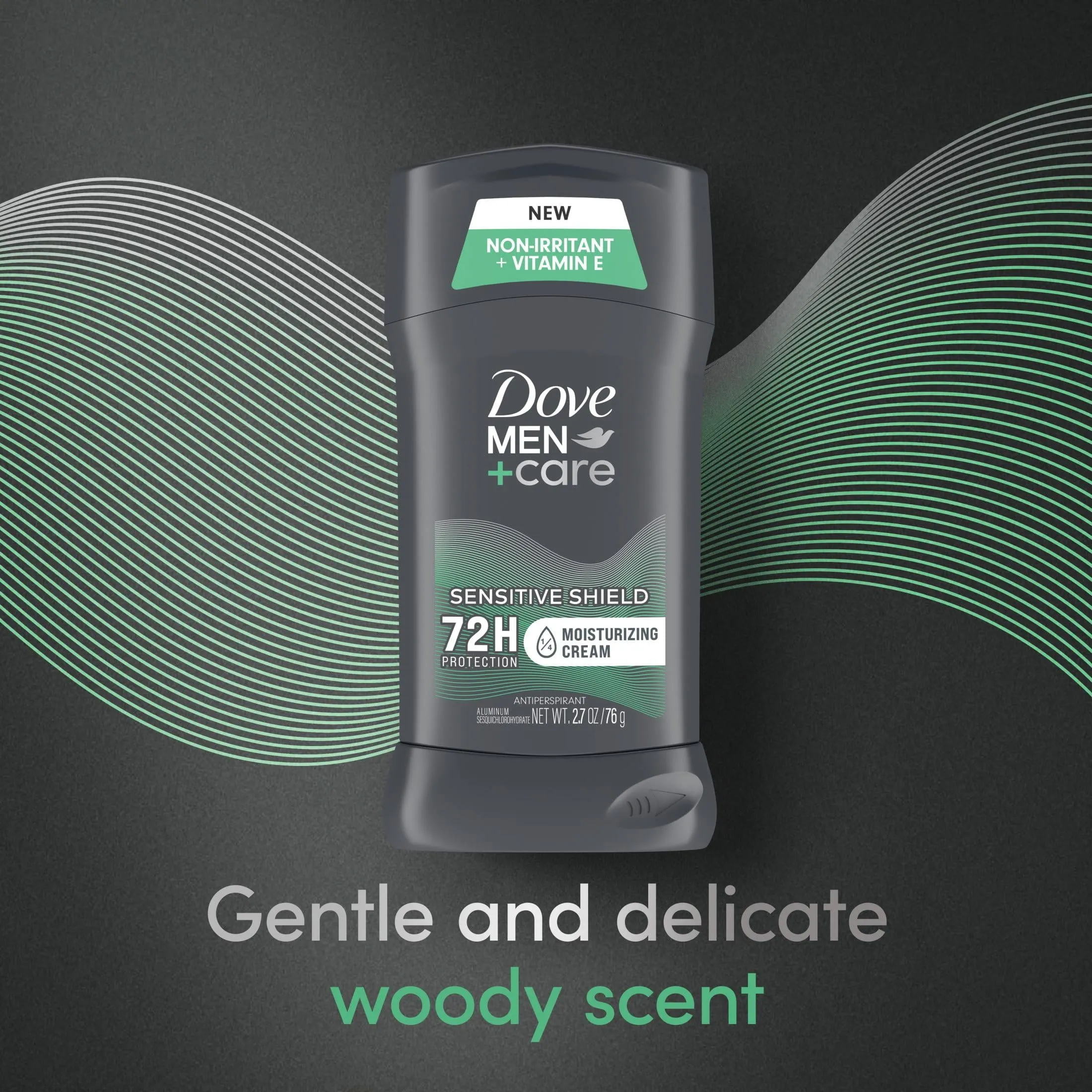 Dove Men Care Sensitive Shield Long Lasting Antiperspirant Deodorant Stick, Woody, 2.7 oz