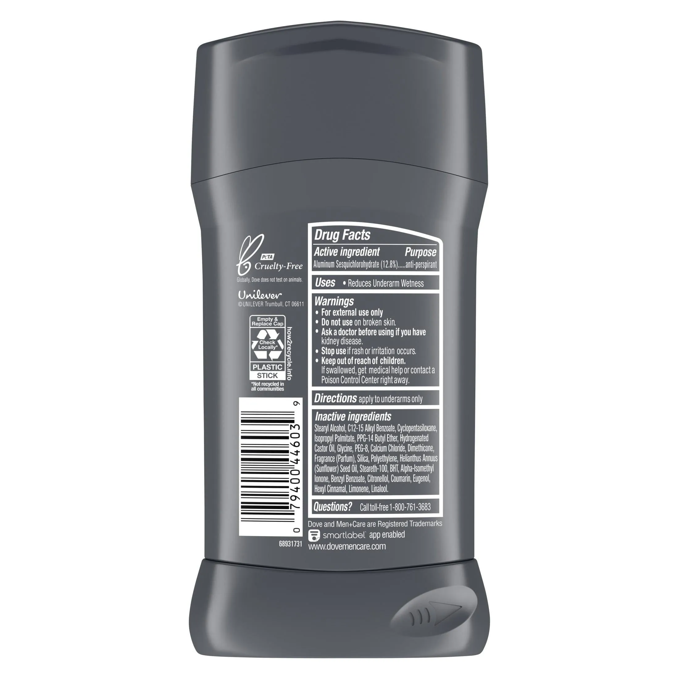 Dove Men Care Sensitive Shield Long Lasting Antiperspirant Deodorant Stick, Woody, 2.7 oz