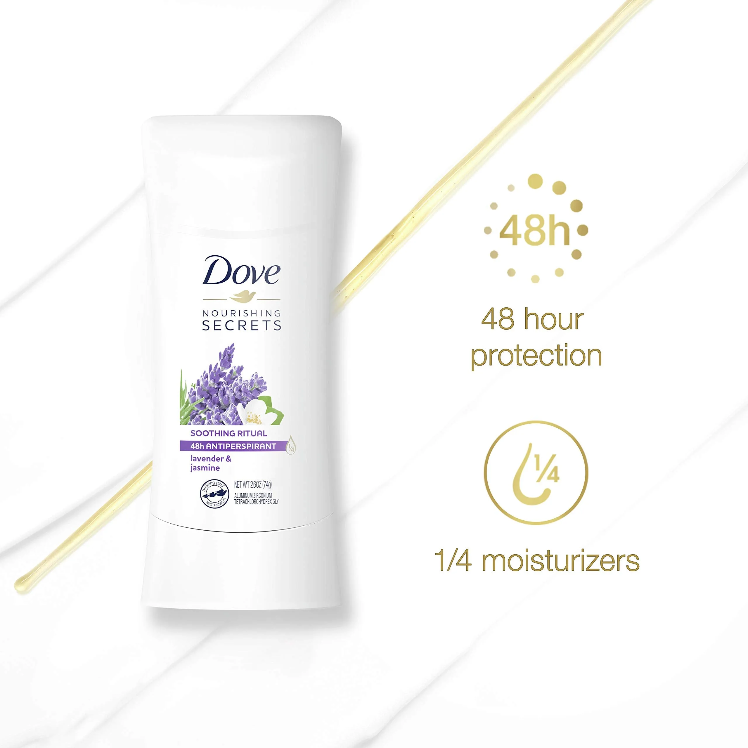 Dove Nourishing Secrets Antiperspirant Deodorant Stick for Women Lavender & Jasmine for 48 Hour Underarm Sweat Protection And Soft And Comfortable Underarms 2.6 oz 3 Count