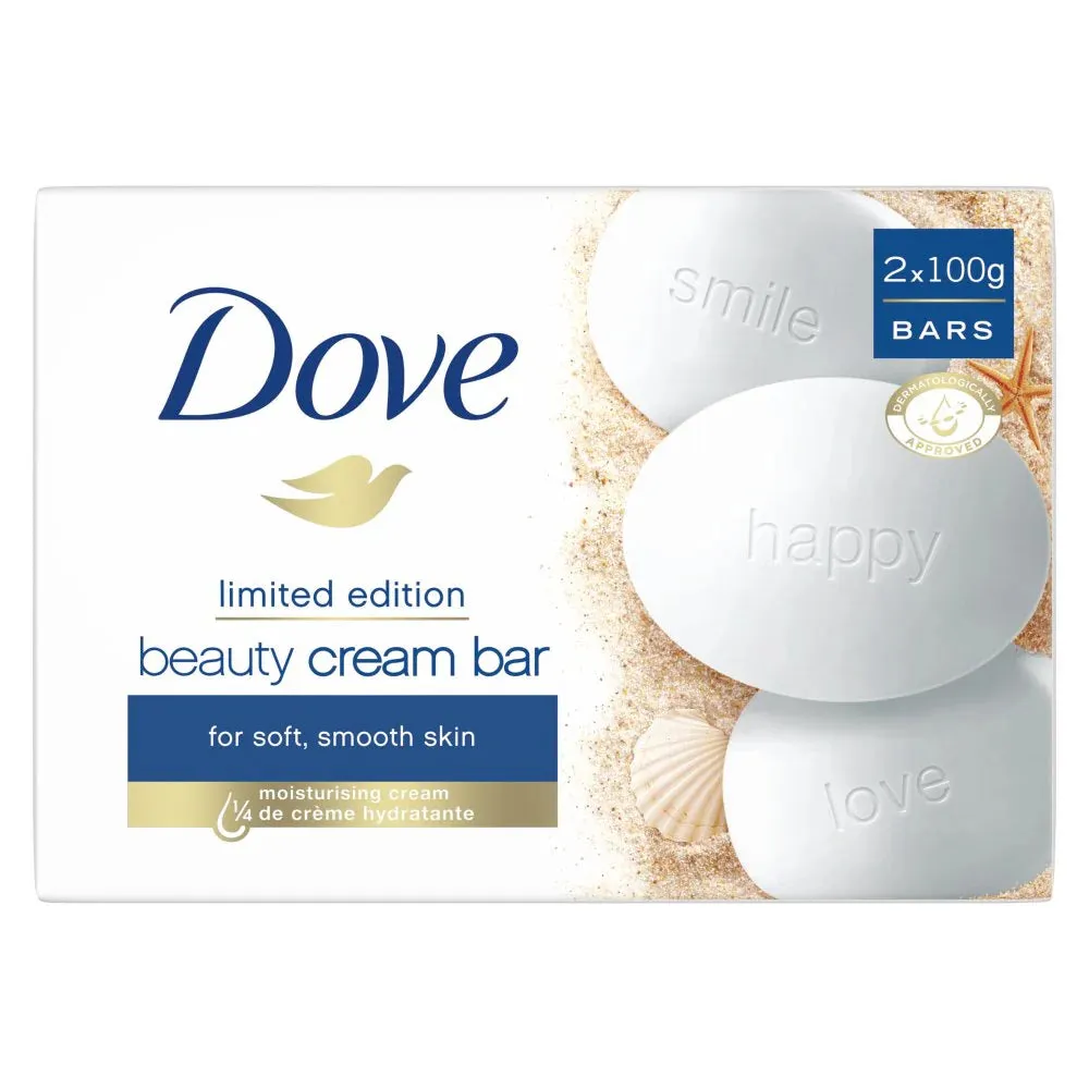Dove Original Beauty Moisturising Cream Soap Bar Soft & Smooth Skin 2pk x100g
