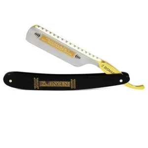Dovo Bismark 6/8" Open Razor in Ebony with Gold Inlay