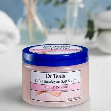 DR TEAL’S Restore & Replenish Pink Himalayan Sea Salt Scrub مقشر الجسم