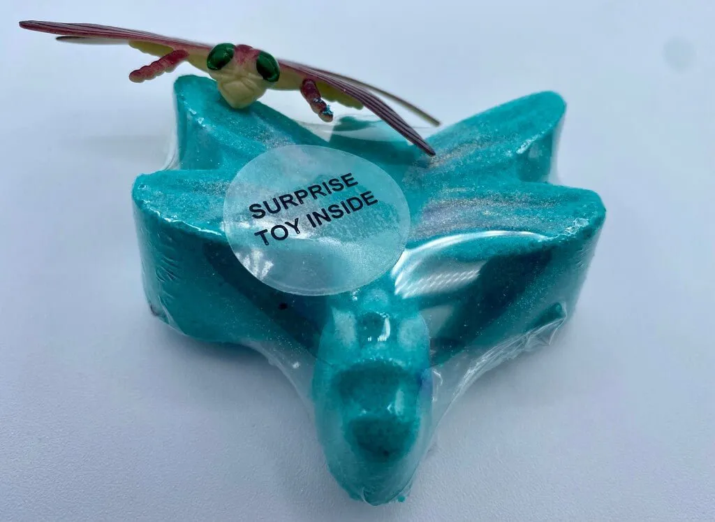 Dragonfly Bath Bomb with Toy Flying Insect Inside