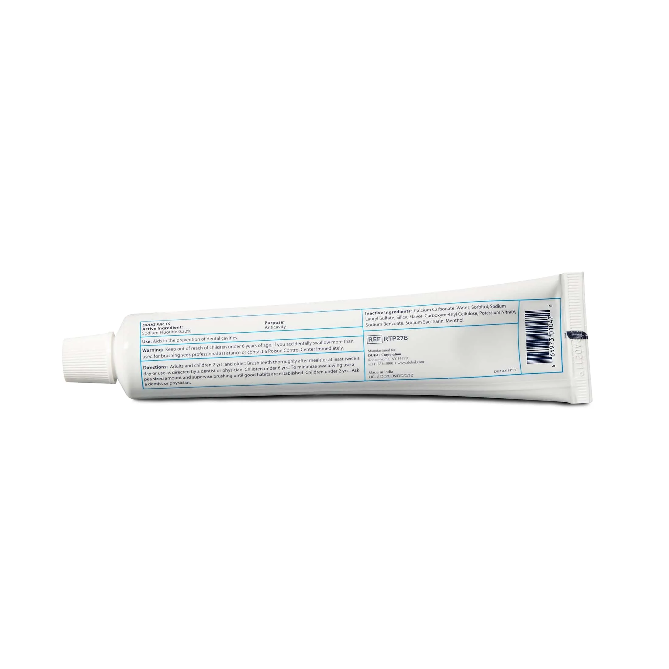 Dukal Fluoride Toothpaste, Laminated Tube