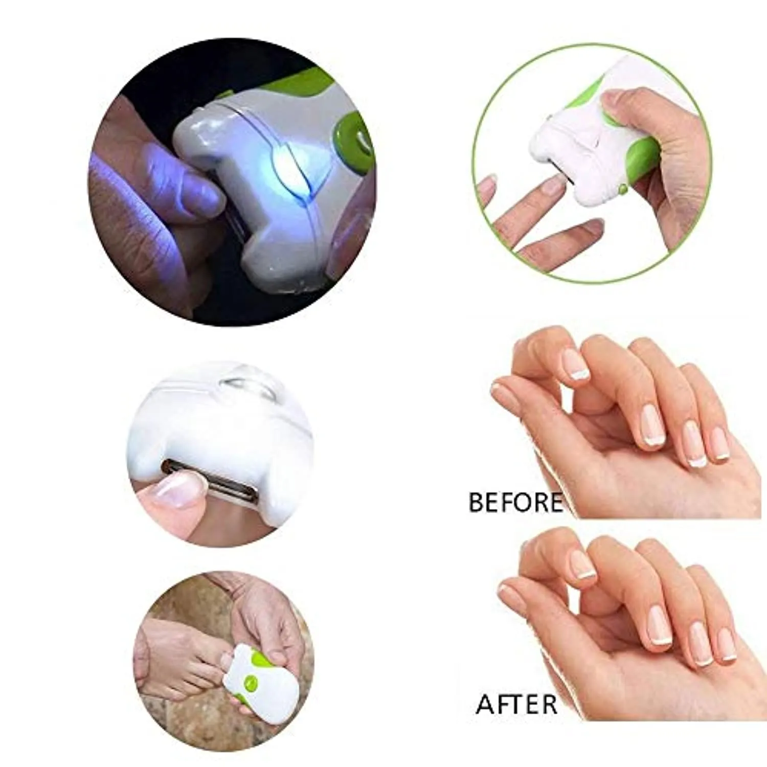 Dysel Electric Nail Cutter and Filer, Electric Nail Clippers for Elderly Thick Nail Toenails, Adults Electronic Manicure Pedicure Tool Effective Effortless Portable 2 in 1 for Home Salon2pcs