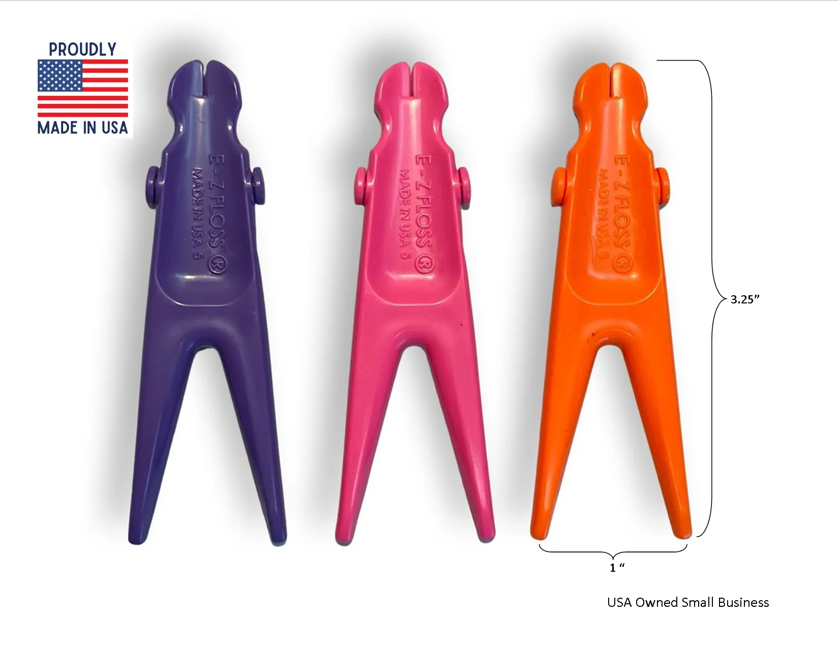 E-Z Floss Dental Floss Holder (Purple, Orange, Pink)