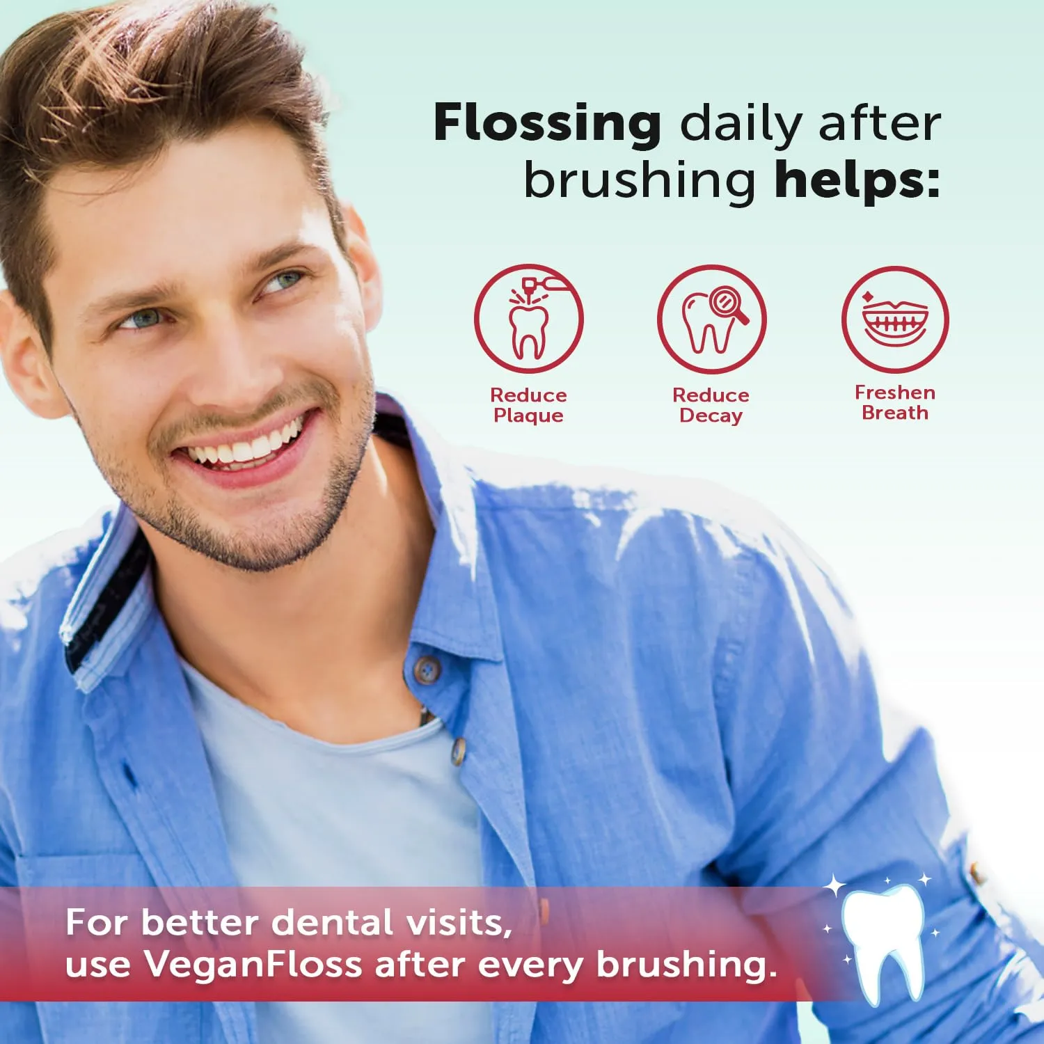Eco-Dent VeganFloss Dental Floss, Waxed, Cranberry-Aloe - Floss with Vegan Plant-Based Wax, Recyclable Cardboard Packaging, 100 Yds (Pack of 6)
