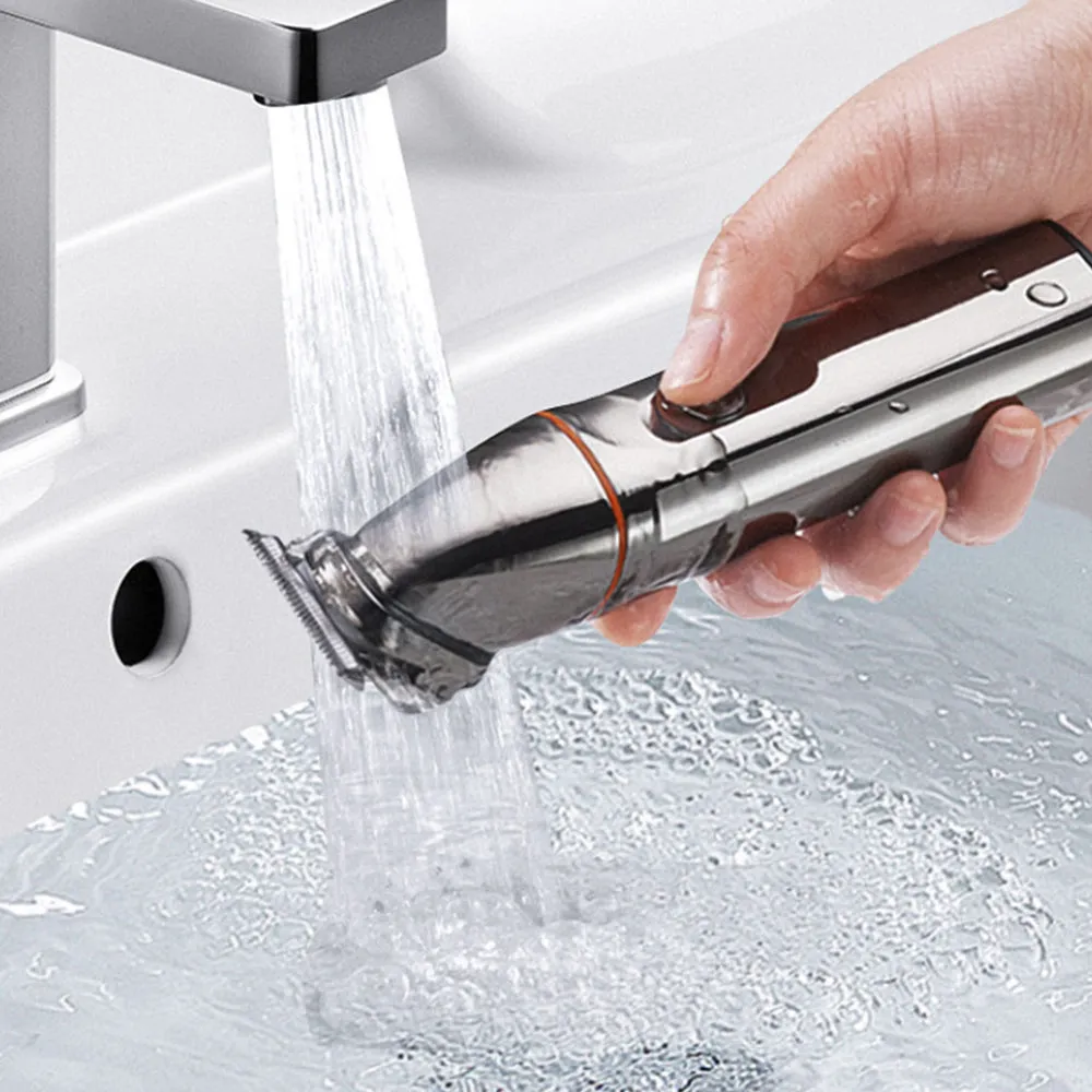 Electric Hair Clippers Kit Cordless Hair Trimmer for Body Facial Silver and Black,