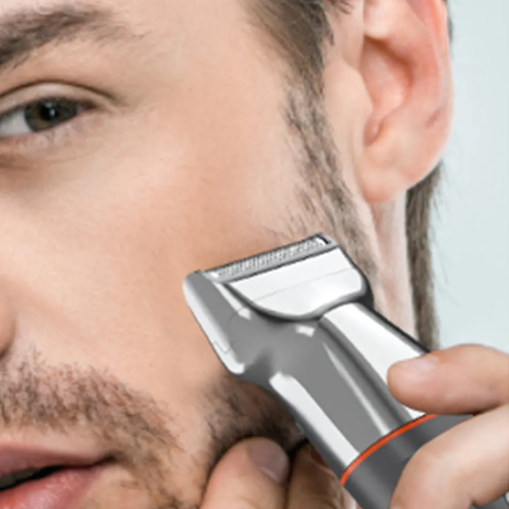 Electric Hair Clippers Kit Cordless Hair Trimmer for Body Facial Silver and Black,