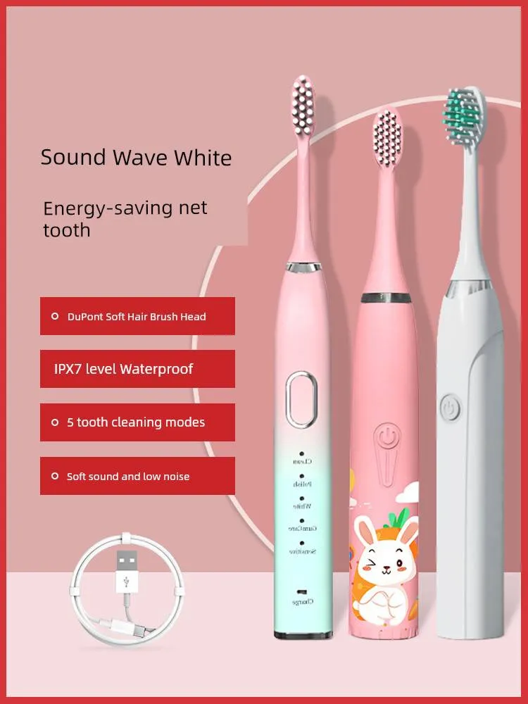Electric Sonic Vibration Toothbrush - High-Frequency Teeth Cleaning