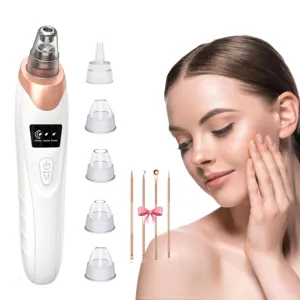 Electric Vacuum Blackhead Remover Rechargeable Facial Pore Cleaner Acne Extractor Tool Gold