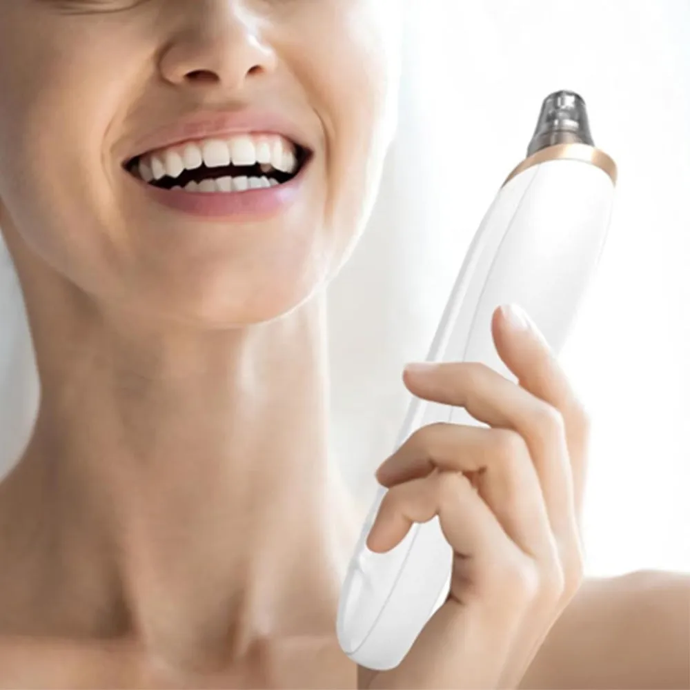 Electric Vacuum Blackhead Remover Rechargeable Facial Pore Cleaner Acne Extractor Tool Silver