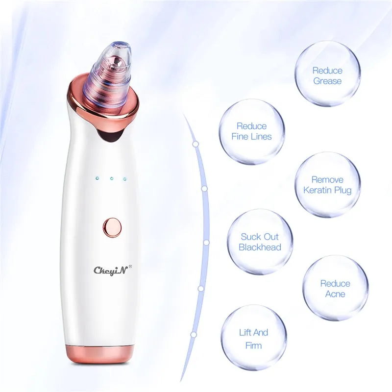 Electric Vacuum Suction Cleaner Face Cleaning Blackhead Removal Black Spot Facial Cleansing Machine Skin Scrubber Pore Cleanser for Beauty & Health