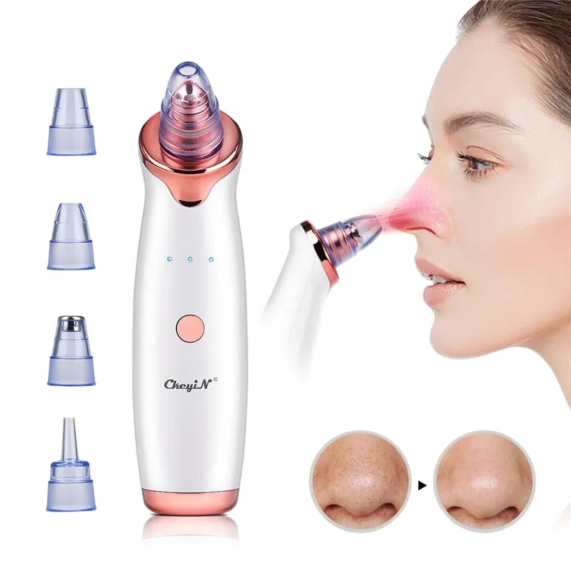 Electric Vacuum Suction Cleaner Face Cleaning Blackhead Removal Black Spot Facial Cleansing Machine Skin Scrubber Pore Cleanser for Beauty & Health