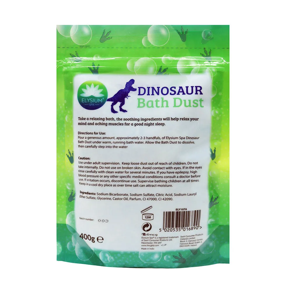 Elysium Spa Dinosaur Bath Dust Green Apple 400g