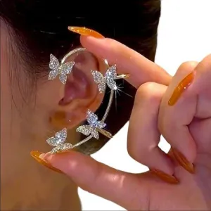 Enchanting Crystal Butterfly Wings Ear Cuffs