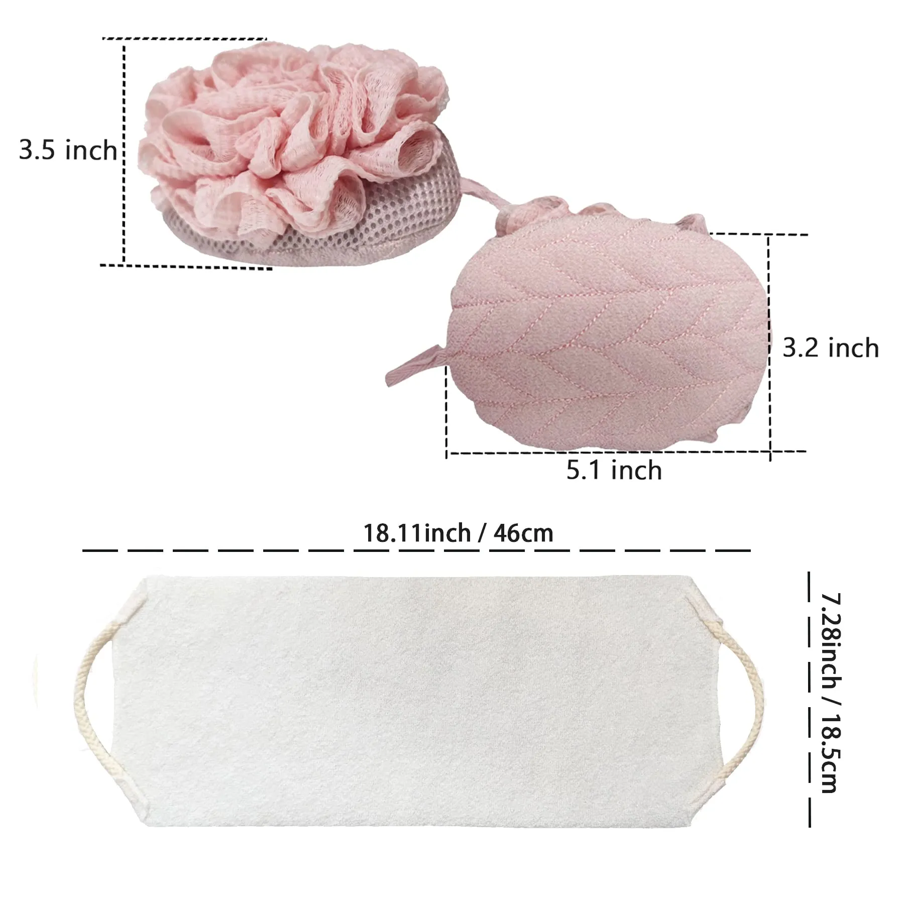 Evohyah Scrubber Back for Shower Extended Length Scrubber Towel Exfoliating Washcloth Body Scrub Sponge Shower Loofah with Handle for Women Men Deep Clean Body Skin Massages