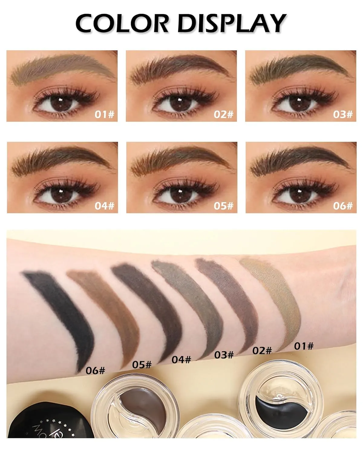 Eyebrow Gel Brow Pomade Set-2 in 1 Waterproof Tinted Brow Cream Gel Auburn & Clear Brow Setting Glue Wax,Filling & Shaping Tinted Brow Filler with Brow Brush Razor,Brow Color Makeup for Women Girl-#05