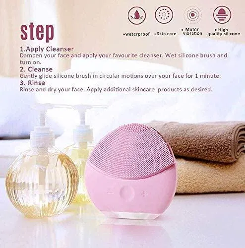 Facial Cleansing Brush (Rose Red)